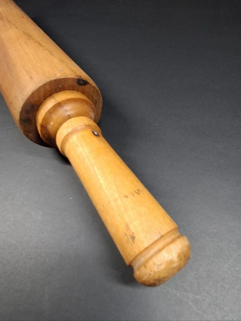 Vtg Wooden Rolling Pin 19” Primitive Farmhouse Baking Kitchen Decor Grandma Core